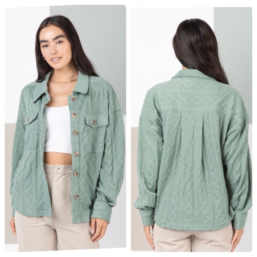 New In Women’s Cable Knit Shacket